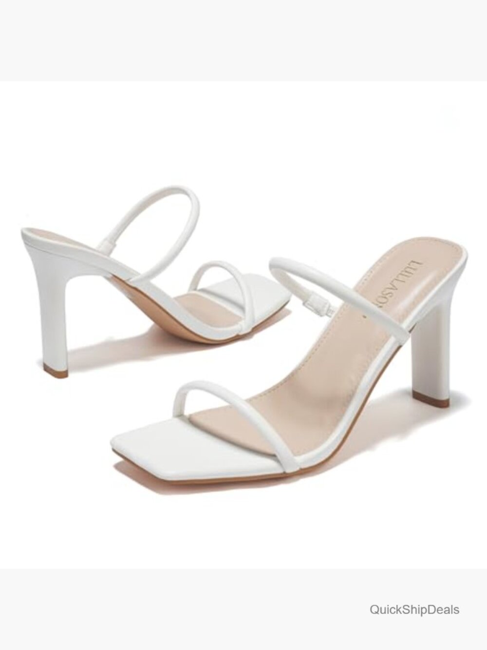 Women's 3.5" Chunky Mid Heel Slip On Slide Sandals - Picture 4 of 7